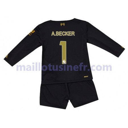 Maillot de Foot Liverpool Alisson Becker 1 Gardien Domicile 2019-20 Manches Longues - Enfant